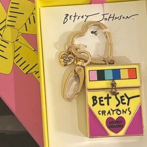Betsey Johnson Vibrant Crayon Charm Keychain | teacher appreciation gift
